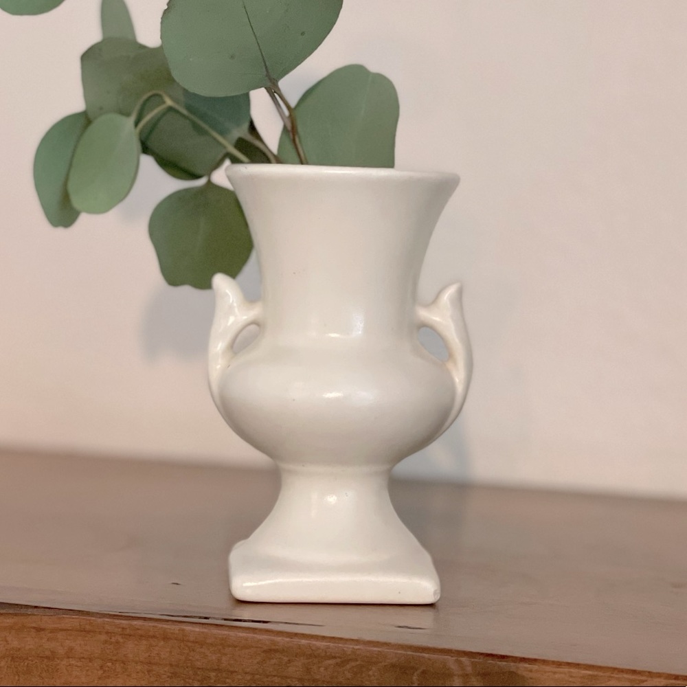 Vintage white ceramic vase.